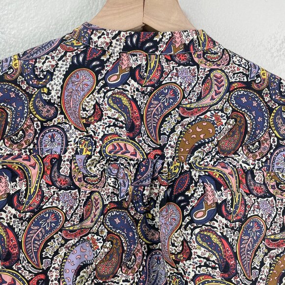 J Crew Liberty Art Fabrics Womens 2 Paisley Button Front Popover Shirt Blouse - Picture 11 of 11